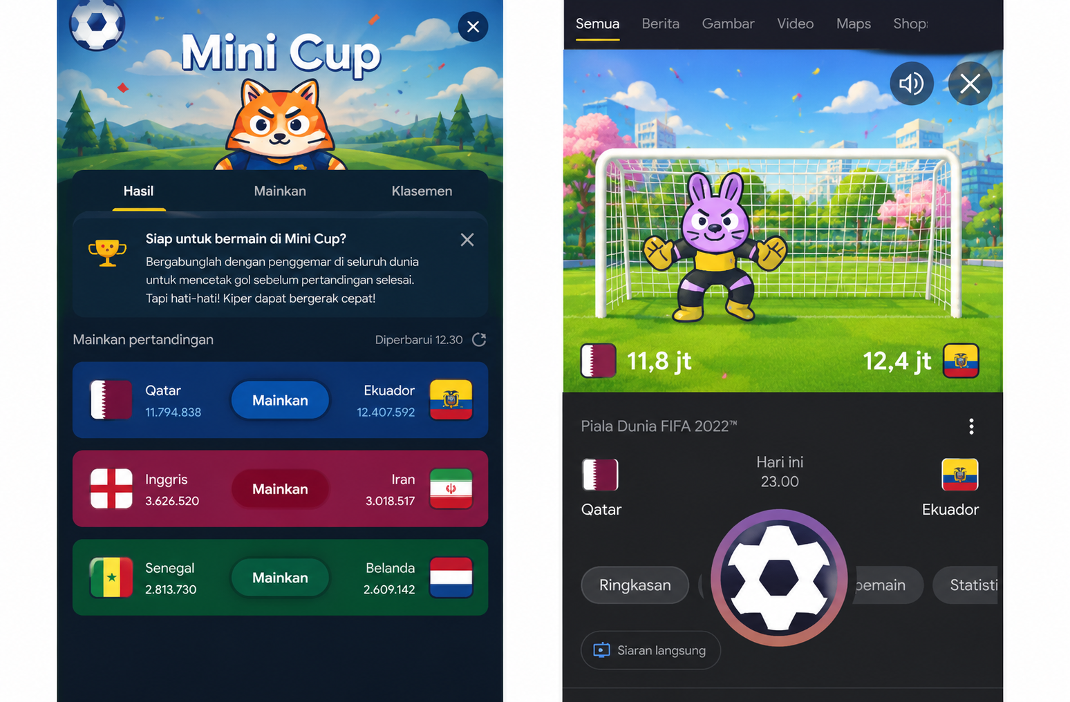 Serunya Mini Cup FIFA 2026 di Google
